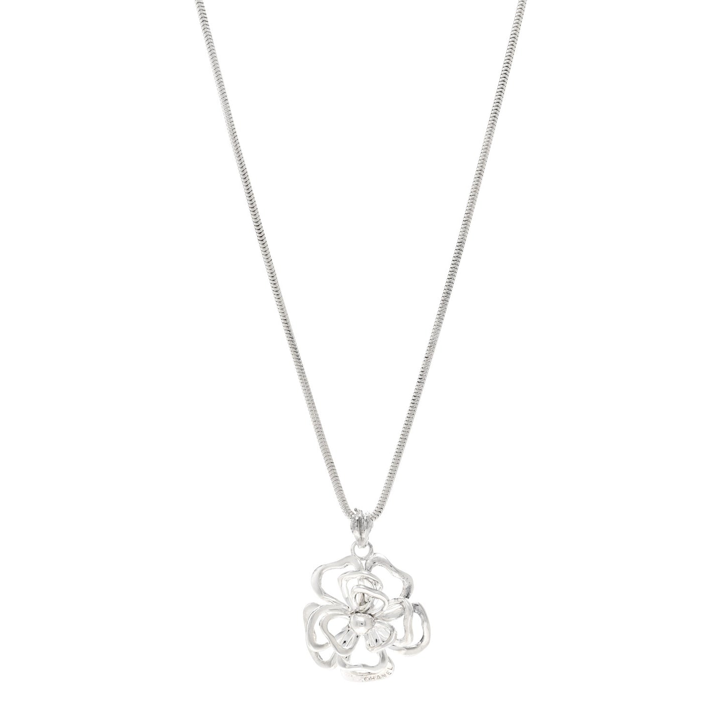 Sterling Silver Camellia Pendant Necklace