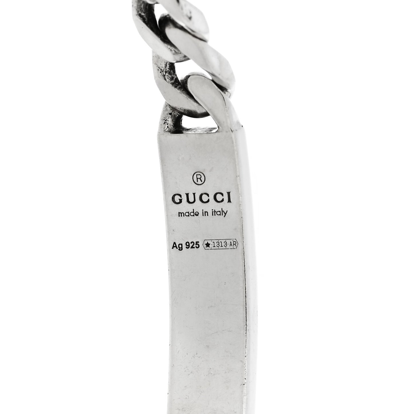 Sterling Silver GucciGhost Hamlet Skull ID Chain Bracelet
