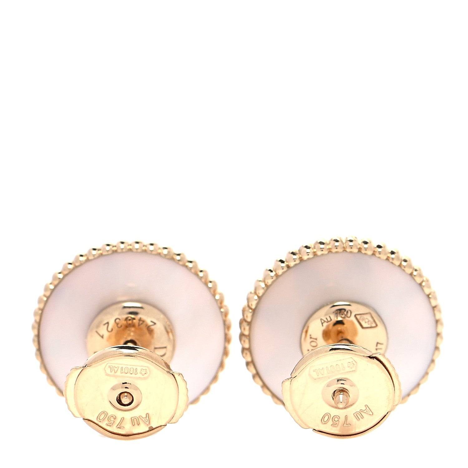 Christian Dior 18K Yellow Gold Diamond Mother of Pearl Large Rose Des Vents Earrings 3 of 6