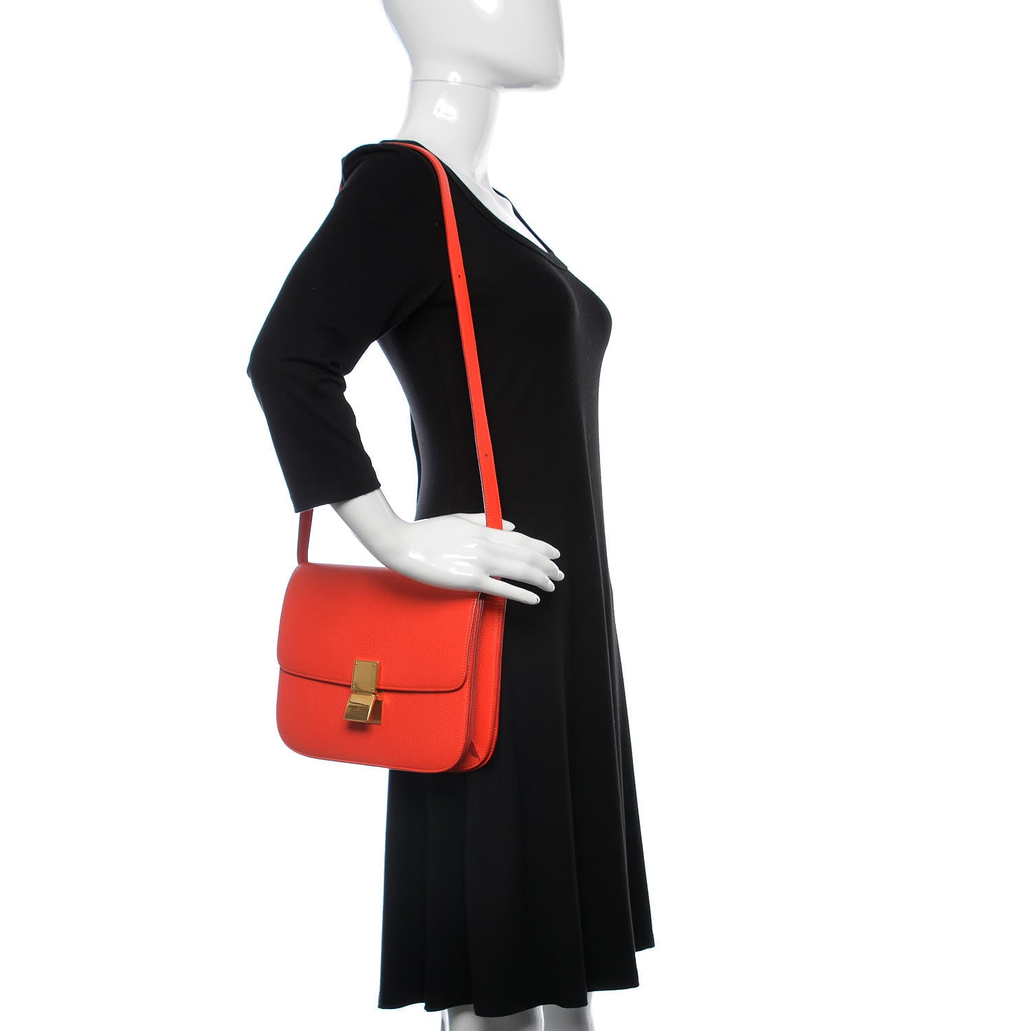 Celine Goatskin Medium Classic Box Flap Bag Alizarin 2 of 14
