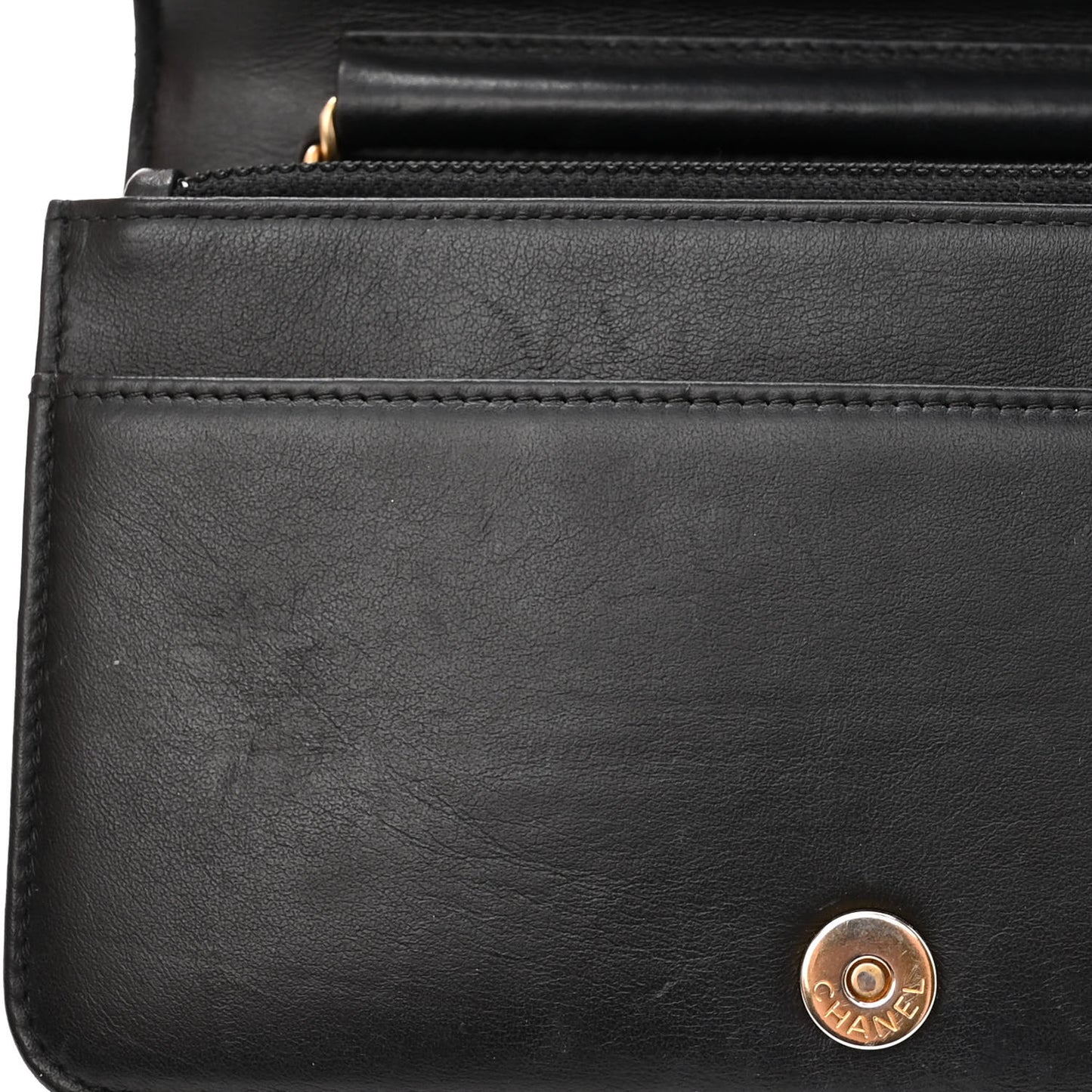 Caviar Quilted Boy Wallet On Chain WOC Black