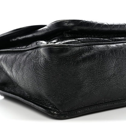 Saint Laurent Crinkled Calfskin Matelasse Monogram Medium Niki Chain Satchel Black 10 of 11
