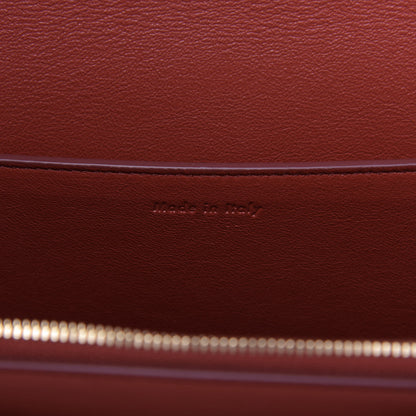 Celine Shiny Smooth Calfskin Medium Frame Shoulder Bag Red Tan 9 of 9