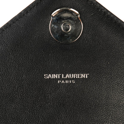 Saint Laurent Sheepskin Matelasse Chevron Monogram Medium College Bag Black 6 of 7