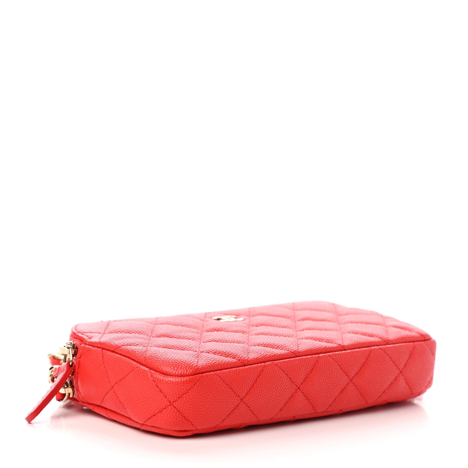 Chanel Caviar Quilted Small Clutch With Chain Red 3 of 4