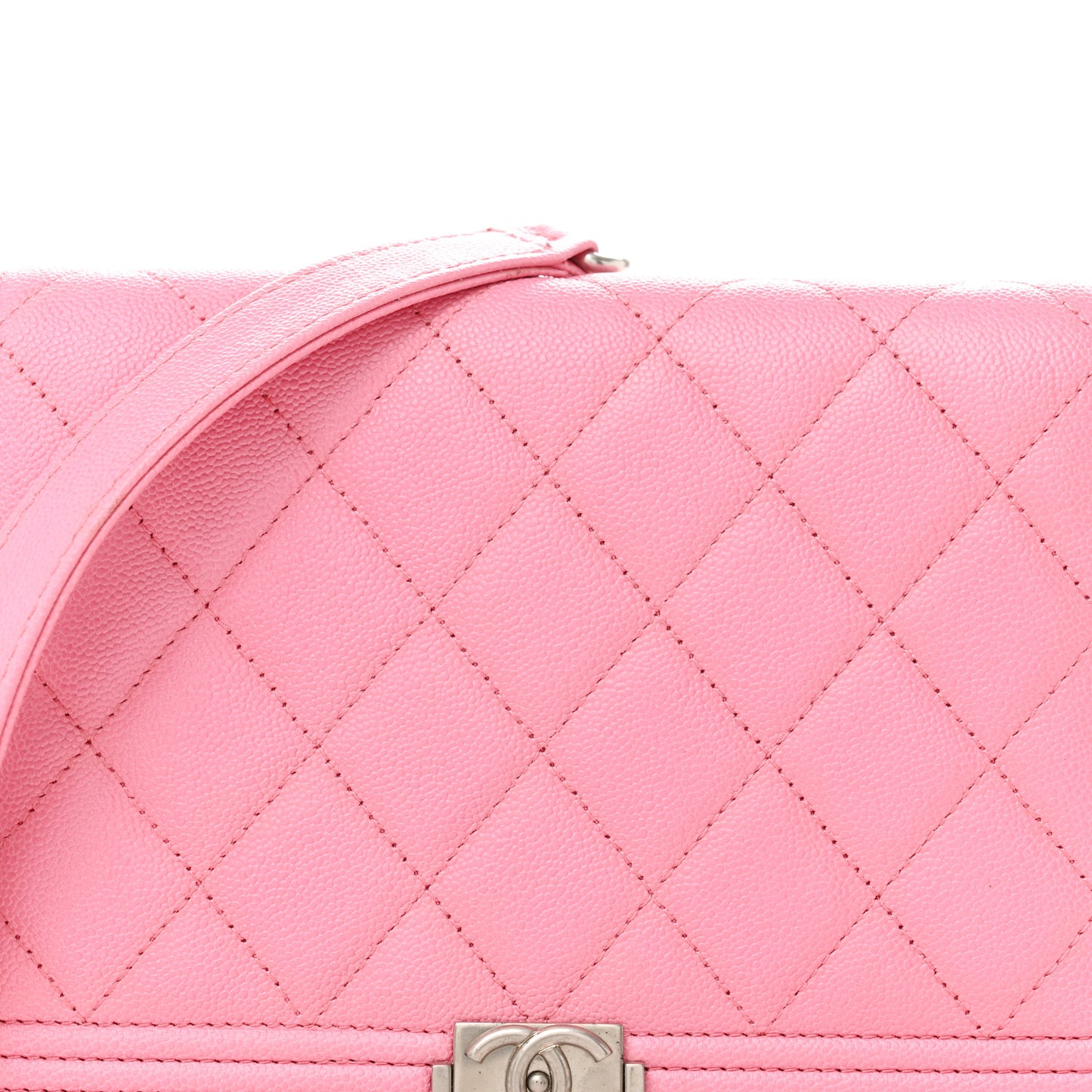 Caviar Quilted Boy Wallet On Chain WOC Pink