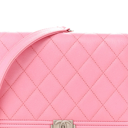 Chanel Caviar Quilted Boy Wallet On Chain WOC Pink 9 of 14
