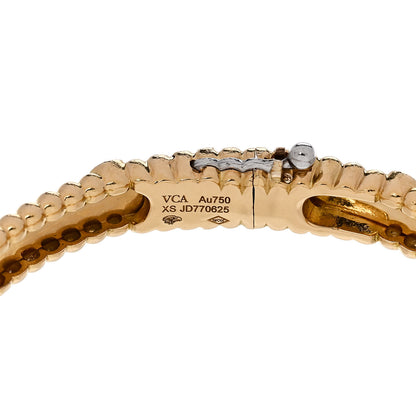 Van Cleef & Arpels 18K Yellow Gold Diamond Perlee Sweet Clovers Bracelet XS 3 of 4