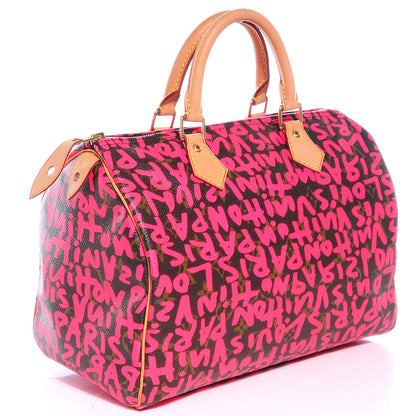 Louis Vuitton Monogram Graffiti Speedy 30 Fuchsia 3 of 7