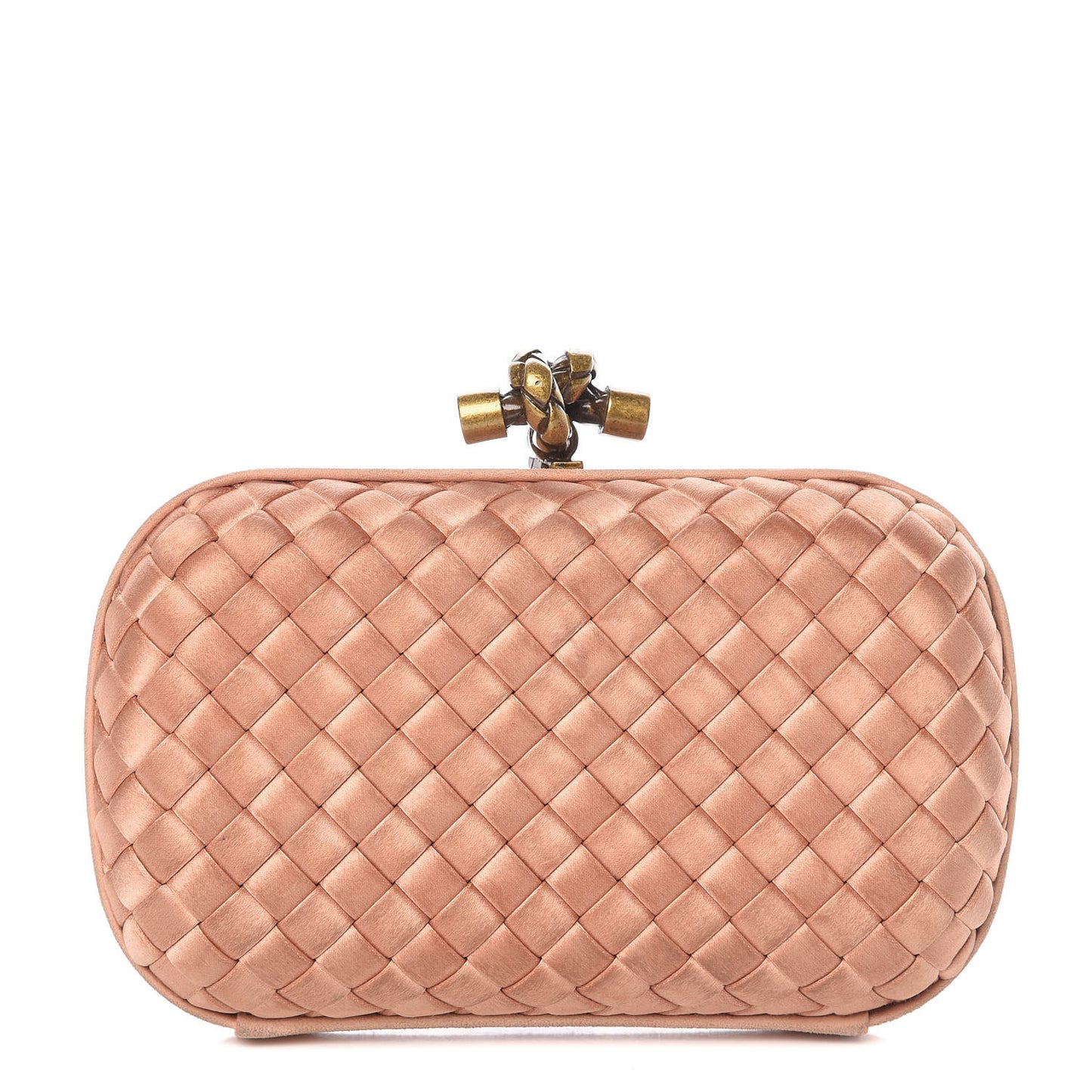 Satin Intrecciato Impero Knot Clutch Dahlia