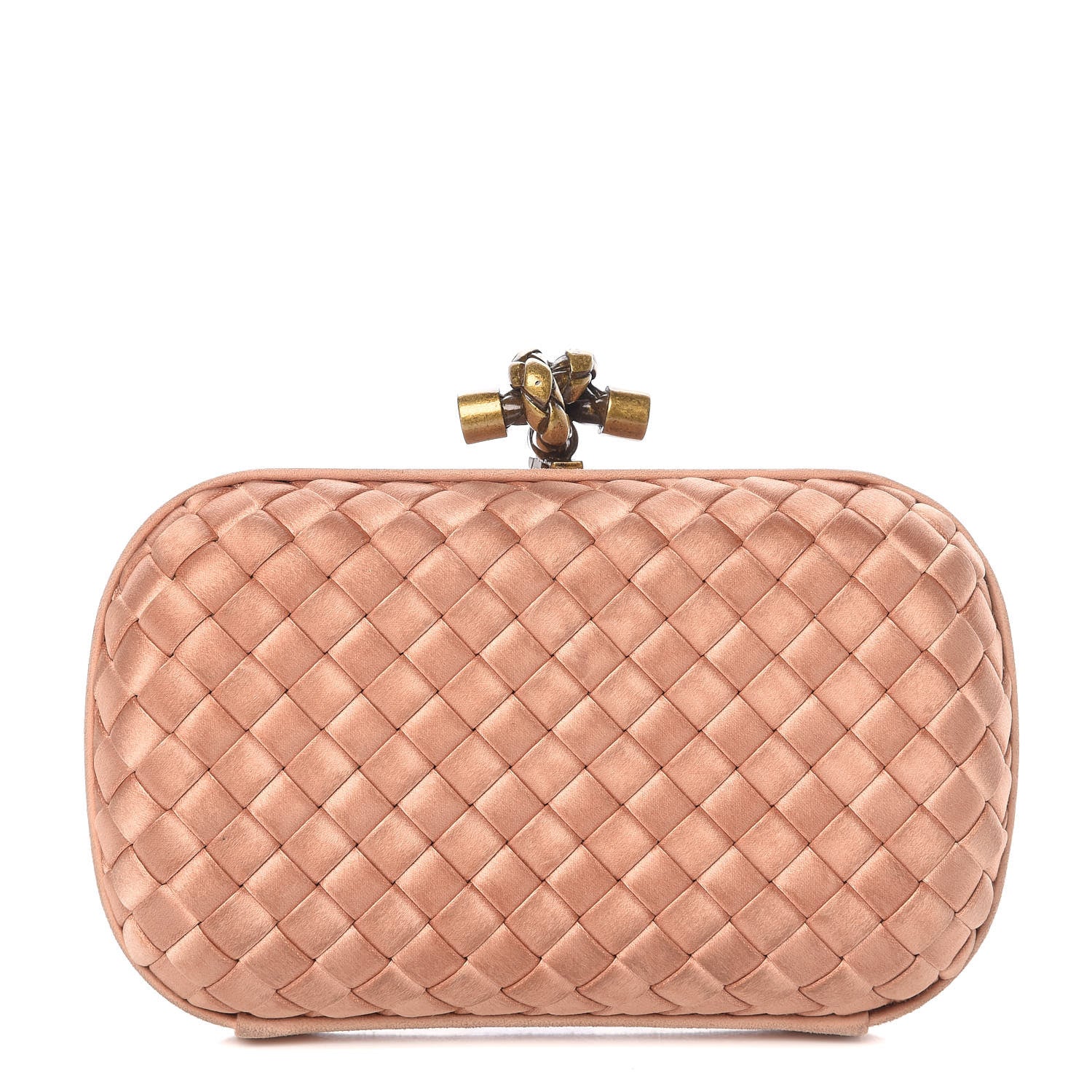 Bottega Veneta Satin Intrecciato Impero Knot Clutch Dahlia 1 of 12