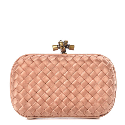 Bottega Veneta Satin Intrecciato Impero Knot Clutch Dahlia 1 of 12