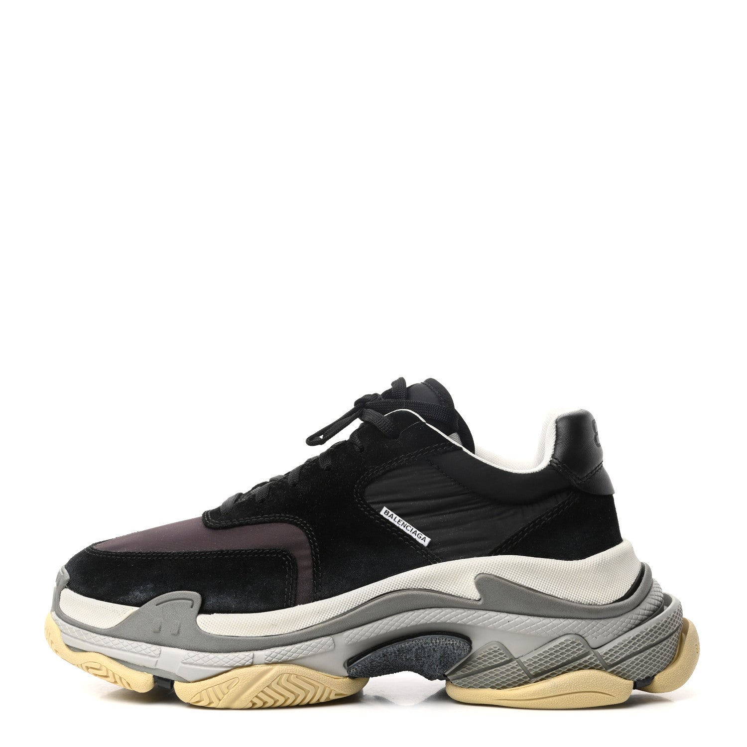 Balenciaga Nylon Suede Mens Triple S 2.0 Sneakers 42 Black Bordeaux 1 of 7
