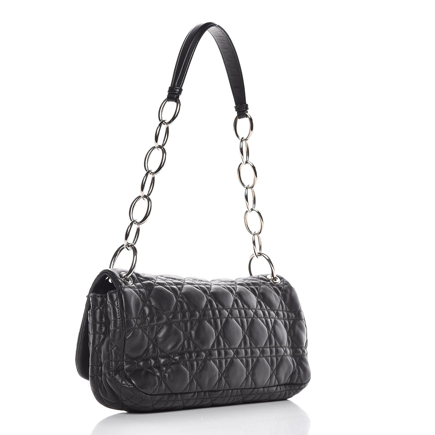 Christian Dior Lambskin Cannage Small Rendezvous Flap Black 3 of 11