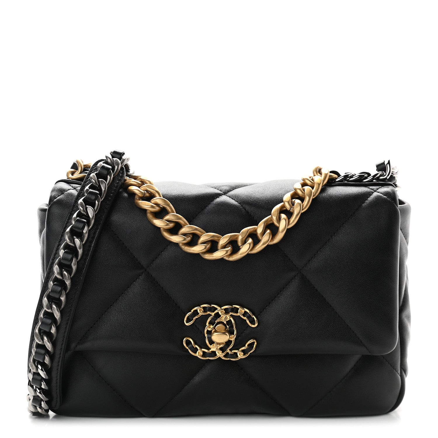 Chanel Lambskin Quilted Medium Chanel 19 Flap Black 1 of 9