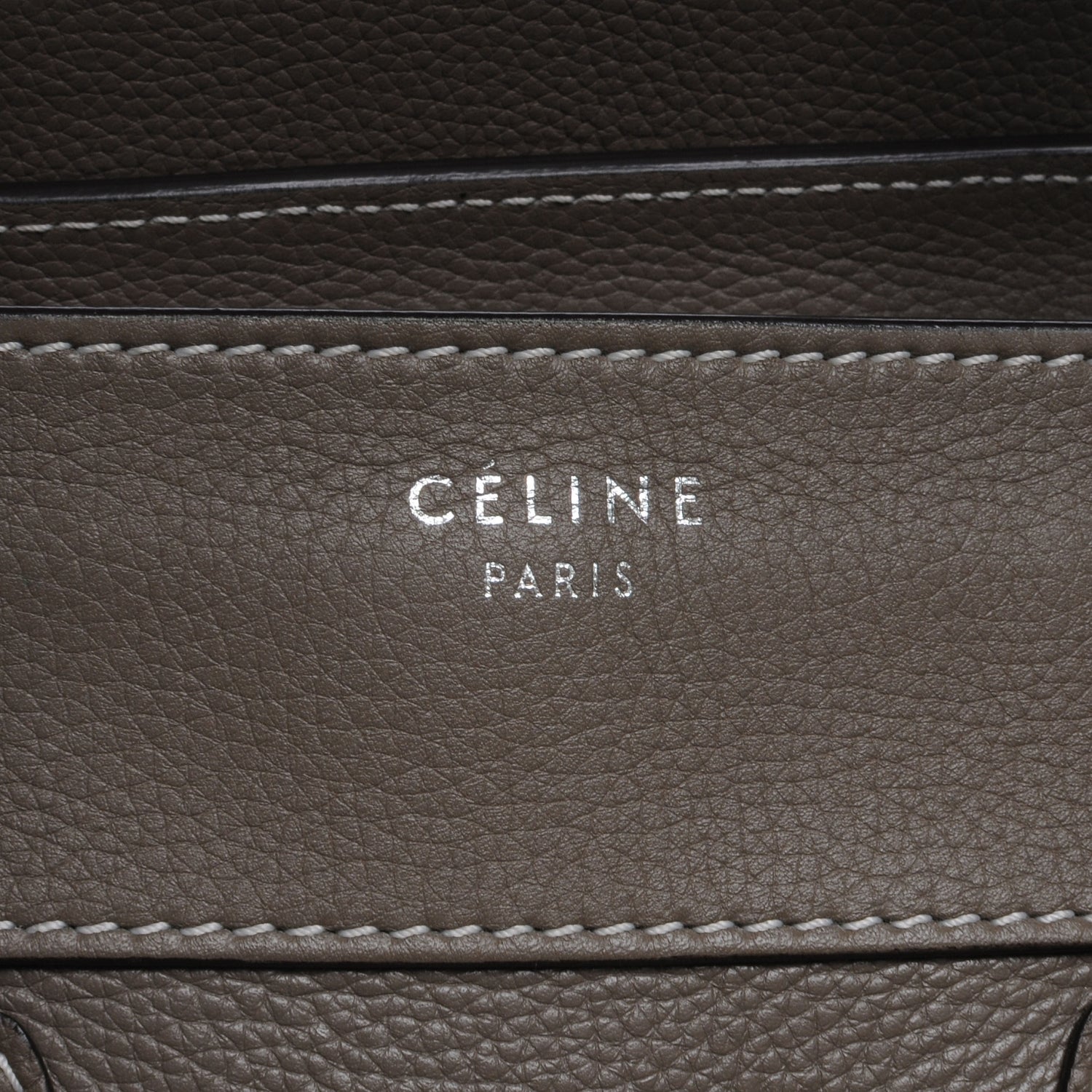 Celine Drummed Calfskin Mini Luggage Bag Souris 6 of 9