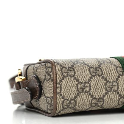 Gucci GG Supreme Monogram Web Mini Ophidia Shoulder Bag Brown 9 of 12