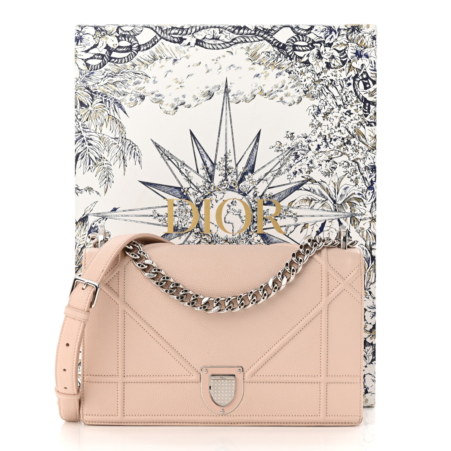Christian Dior Grained Calfskin Medium Diorama Flap Bag Rose Poudre 13 of 13