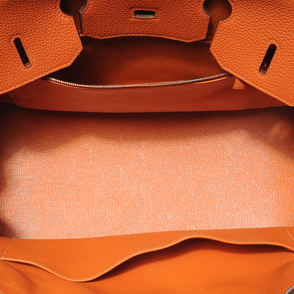 Hermes Taurillon Clemence Birkin 35 Orange 5 of 7
