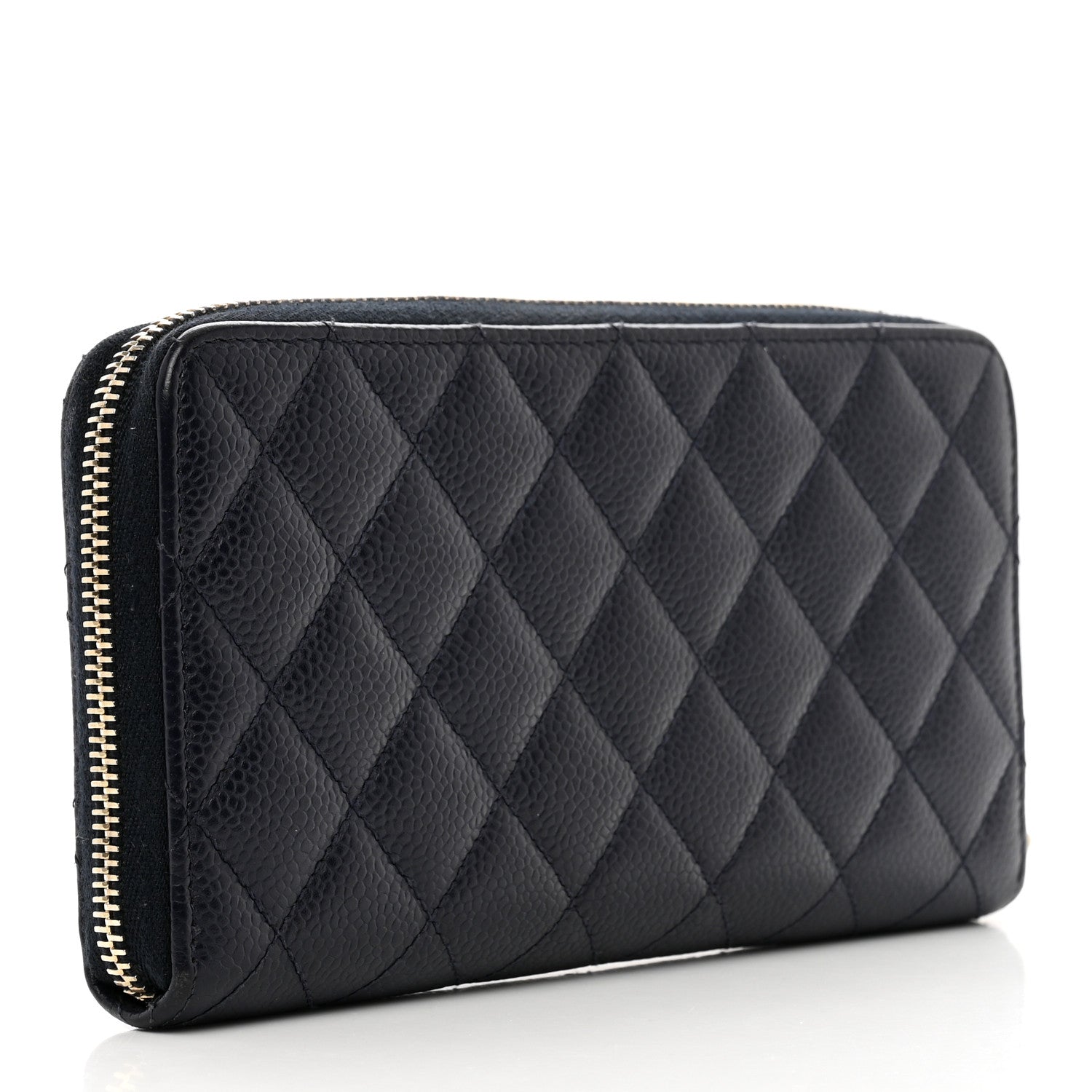 Chanel Caviar Quilted Large Gusset Zip Around Wallet Navy 3 of 13