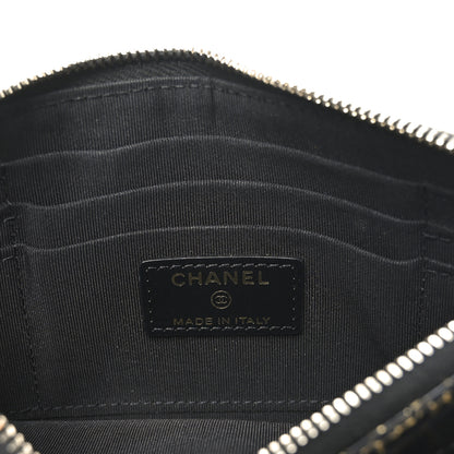 Chanel Calfskin Crocodile Embossed Graffiti 2.55 Cocodile Reissue Zip Pouch Black Gold 6 of 7