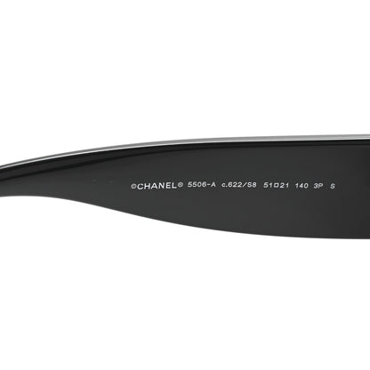 Chanel Acetate Polarized Square Sunglasses 5506 Black 5 of 8