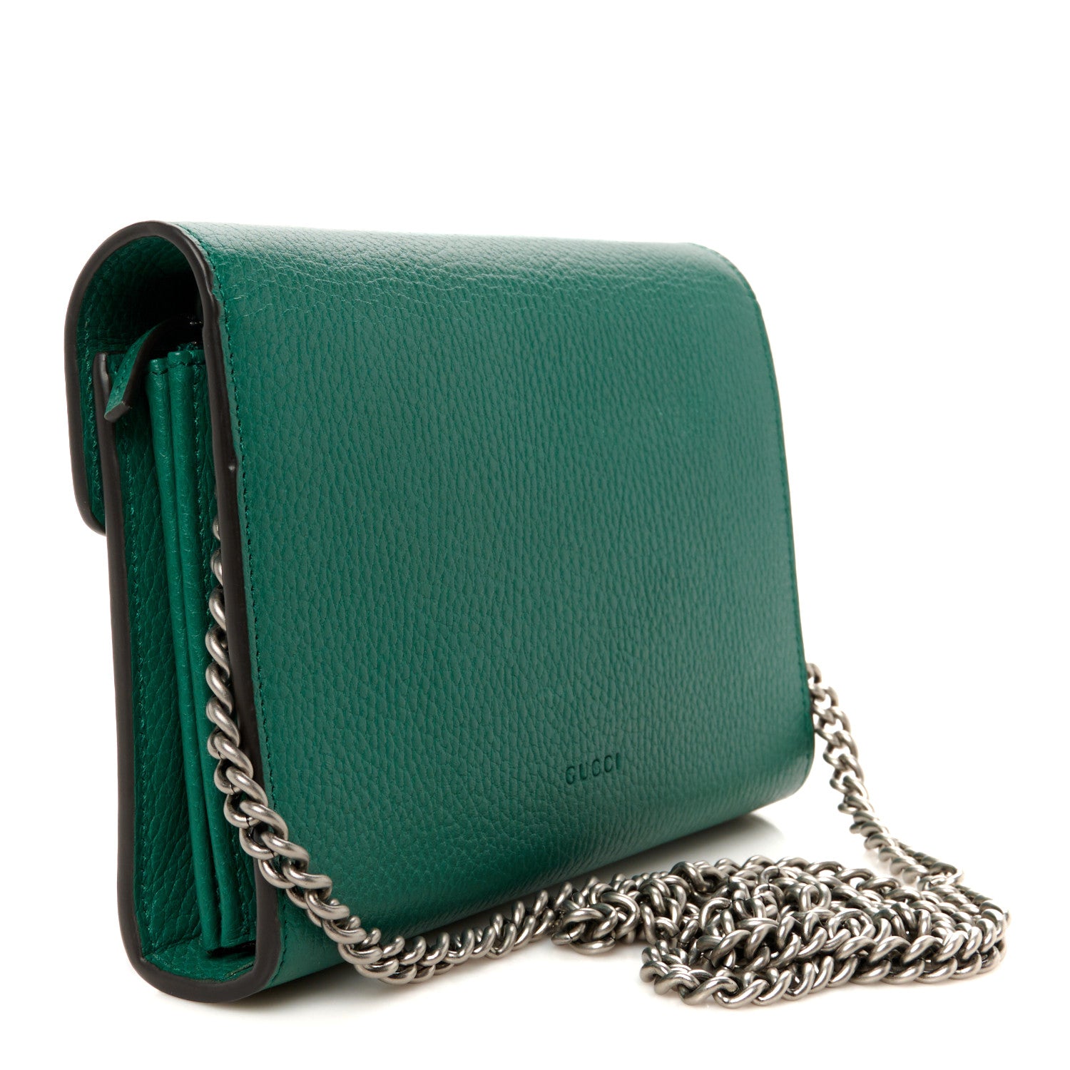 Gucci Calfskin Mini Dionysus Chain Wallet Emerald 3 of 10