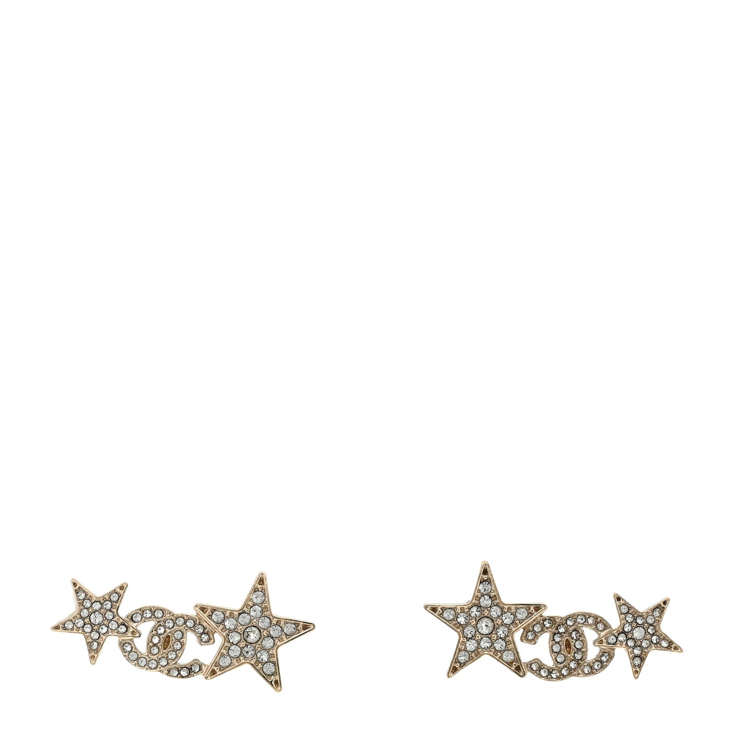Crystal Star CC Earrings Gold