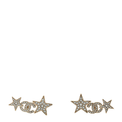 Chanel Crystal Star CC Earrings Gold 1 of 5