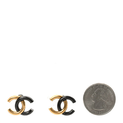 Chanel Metal CC Earrings Gold Ruthenium 2 of 4
