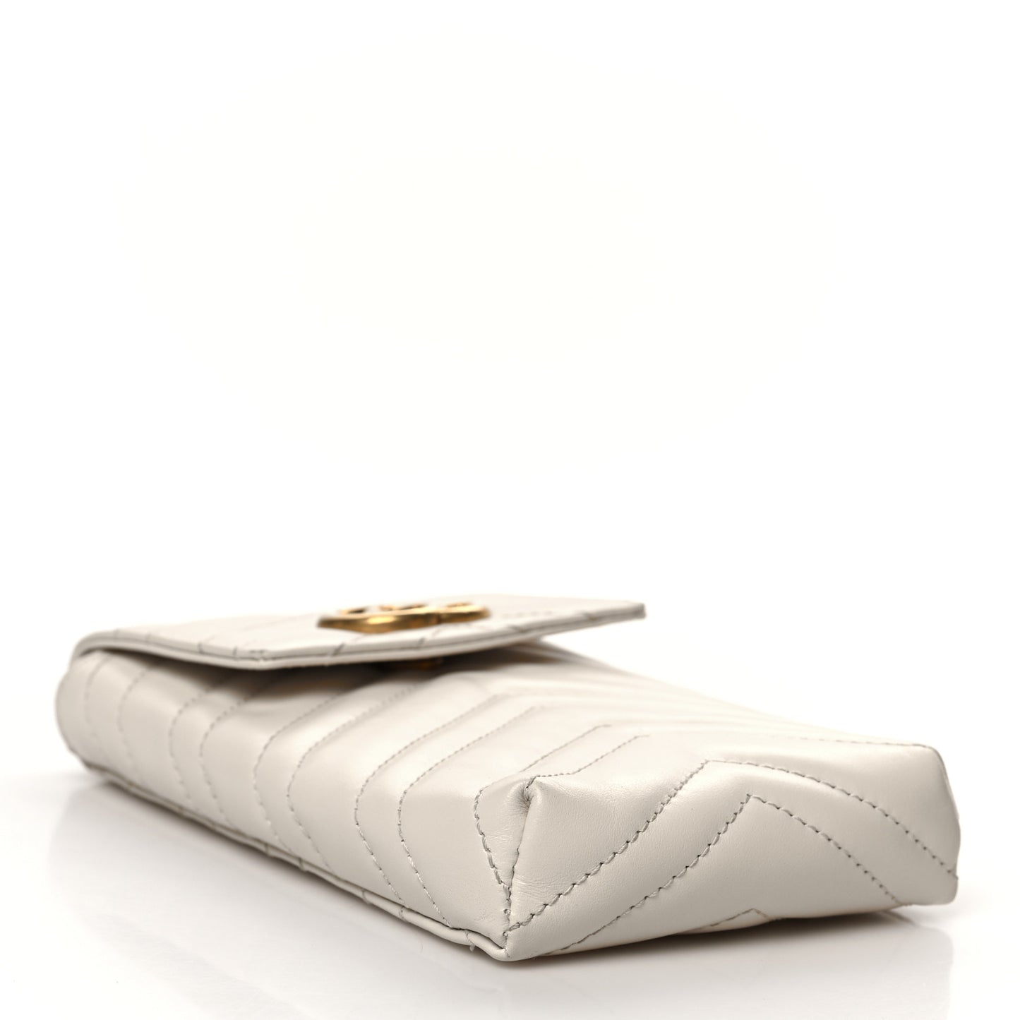 Calfskin Matelasse Mini GG Marmont Crossbody Bag White