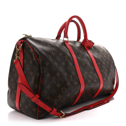 Louis Vuitton Calfskin Monogram Keepall Bandouliere 50 Coquelicot 2 of 8