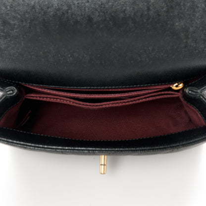 Chanel Caviar Chevron Quilted Mini Coco Handle Flap Black 5 of 11