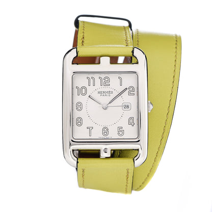 Hermes Stainless Steel Chevre Mysore 29mm Cape Cod Double Tour Quartz Watch Vert Anis 1 of 9