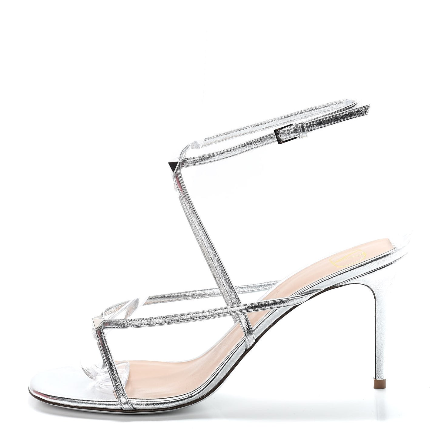 Metallic Nappa 85 Crisscross Sandals 38 Silver