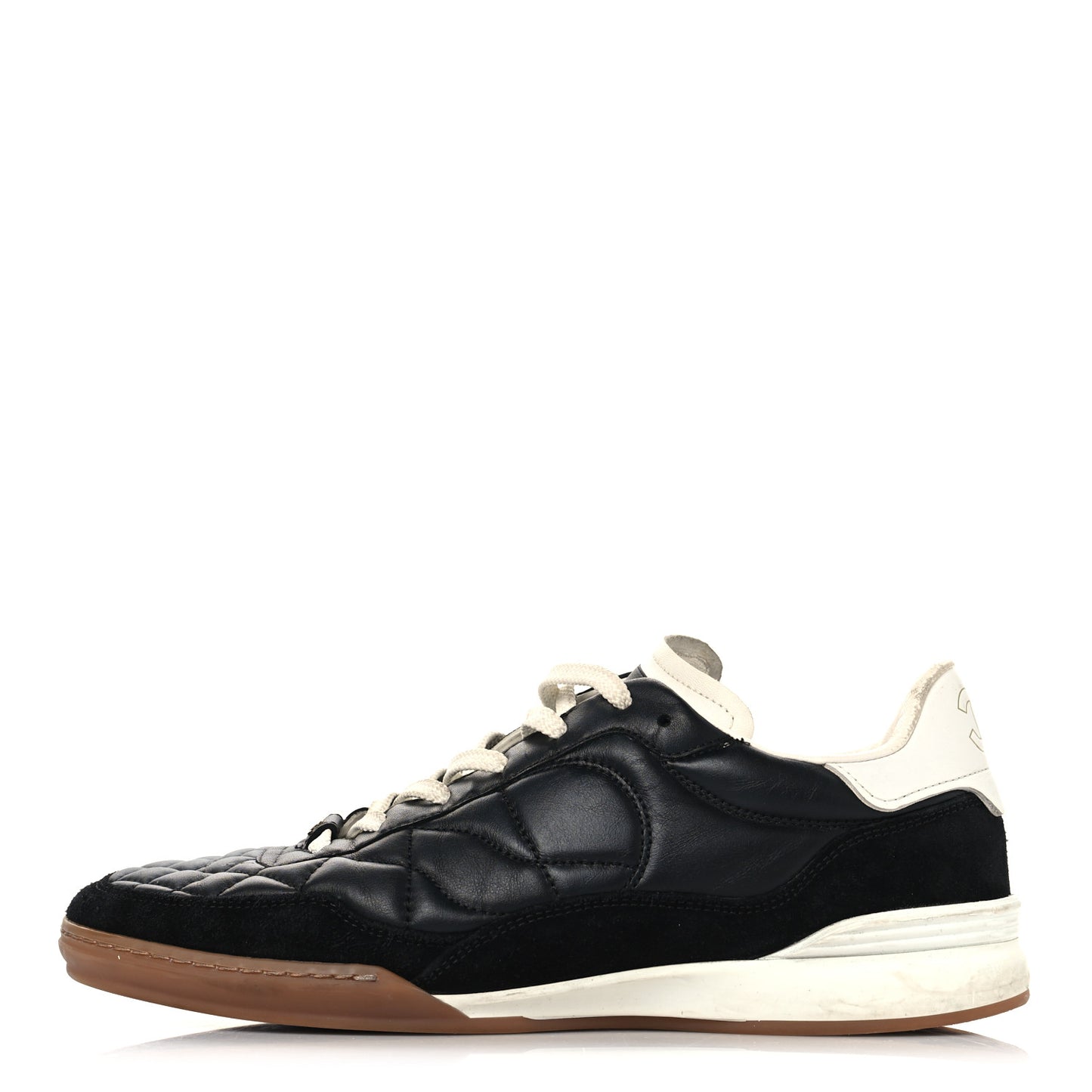 Suede Calfskin Quilted Sneakers 41 Black