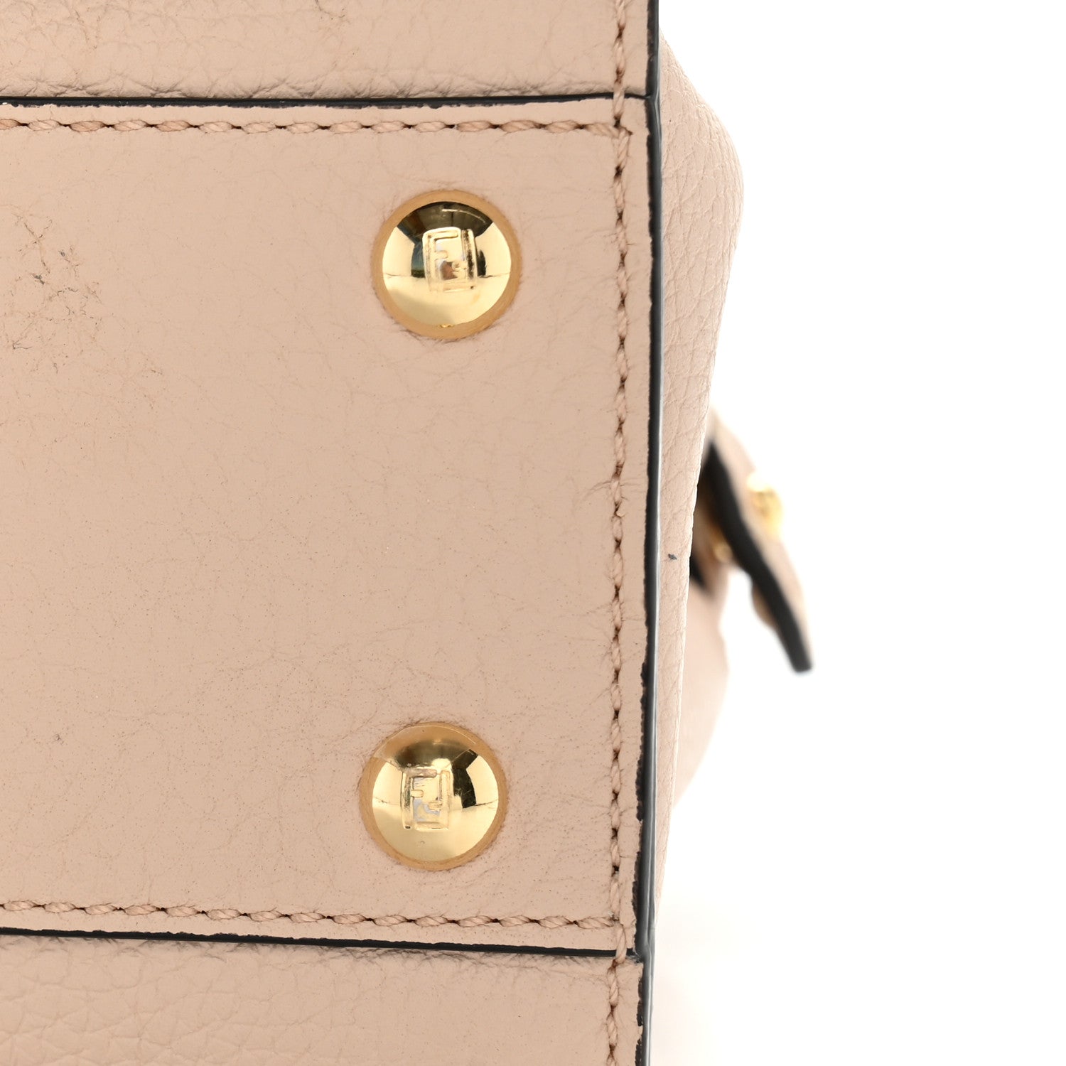 Fendi Cuoio Romano Selleria Mini Peekaboo Iconic Satchel Rosa Plaster 10 of 10