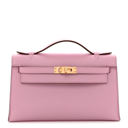 Hermes Swift Kelly Pochette Clutch Mauve Sylvestre 1 of 10
