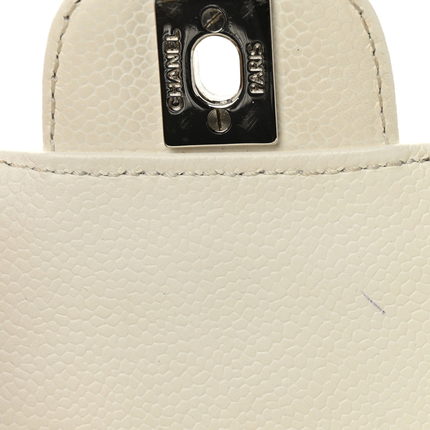 Caviar Quilted East West Flap White