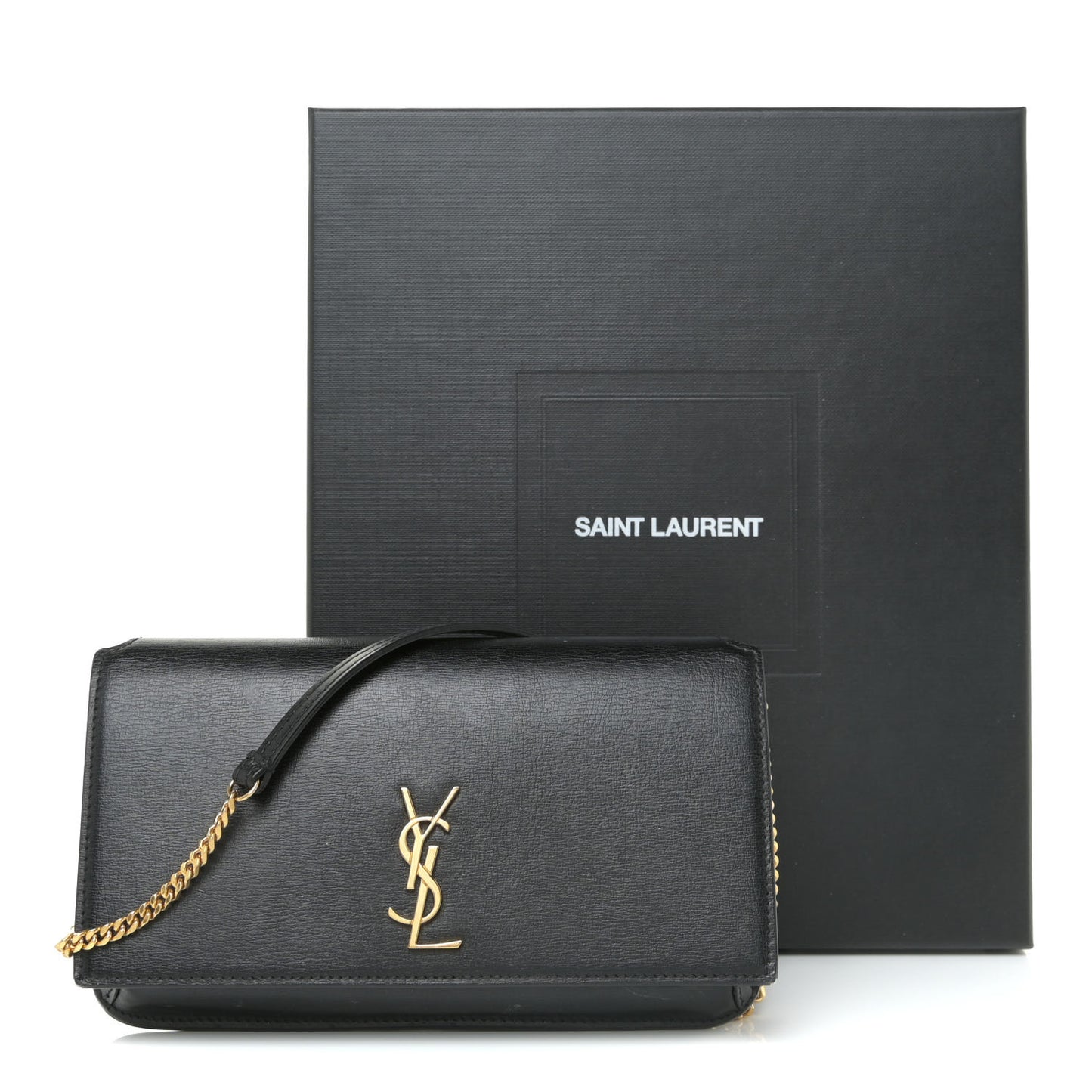 Smooth Calfskin Monogram Phone Holder Crossbody Black