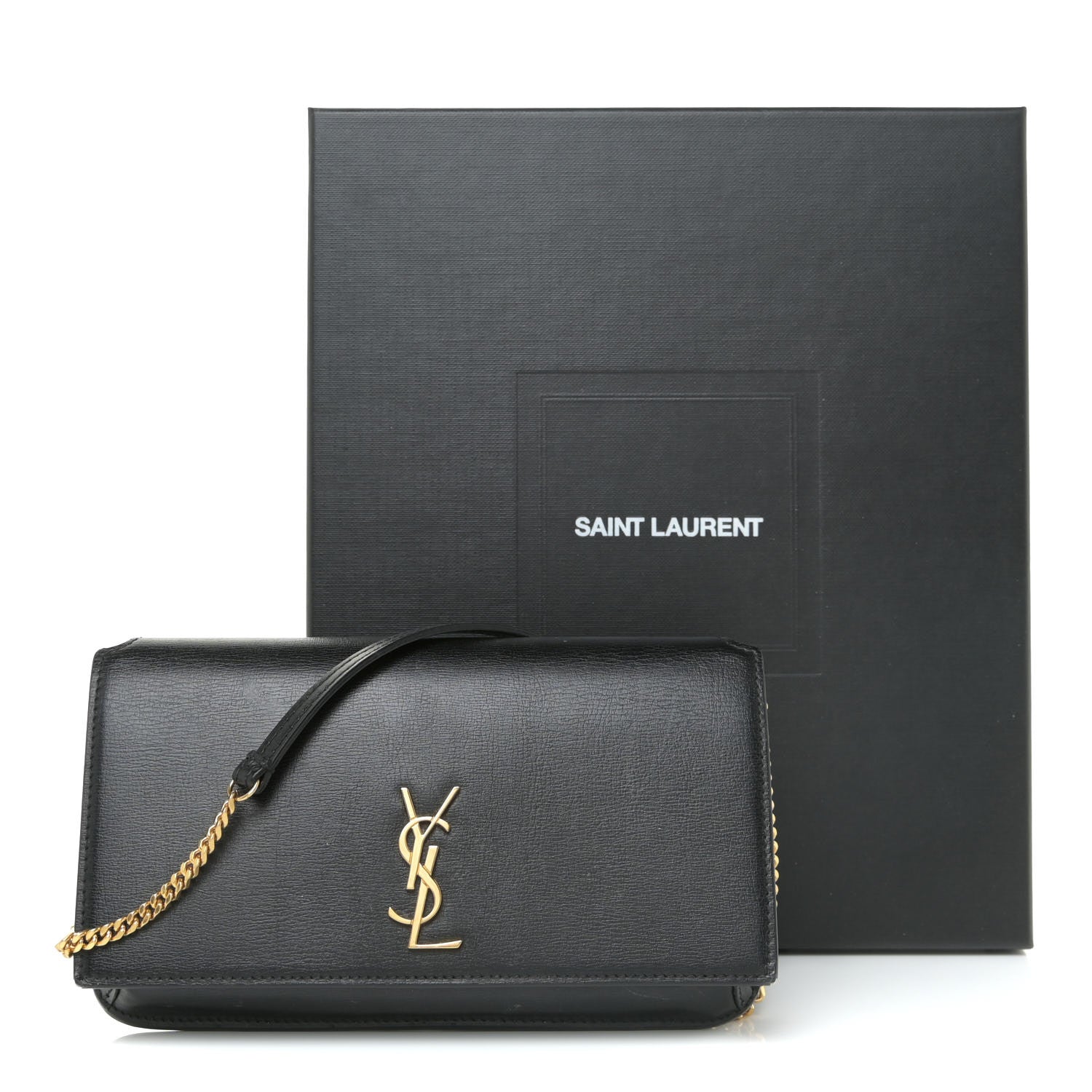 Saint Laurent Smooth Calfskin Monogram Phone Holder Crossbody Black 23 of 23