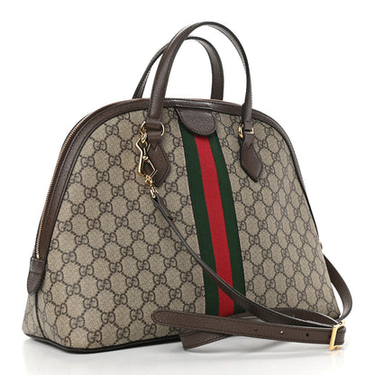 Gucci GG Supreme Monogram Web Medium Ophidia Top Handle Dome Bag Brown 3 of 11