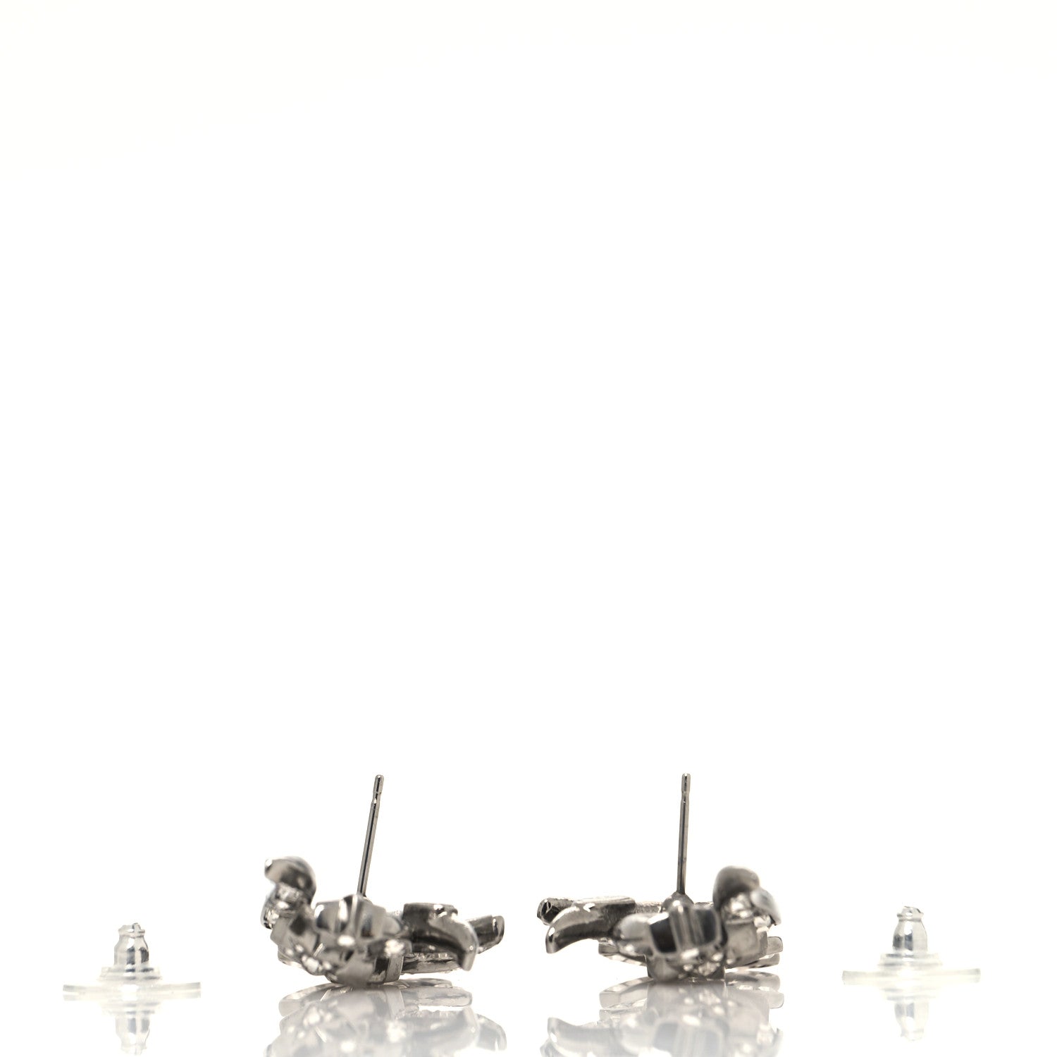 Chanel Crystal CC Star Drop Earrings Silver 3 of 4