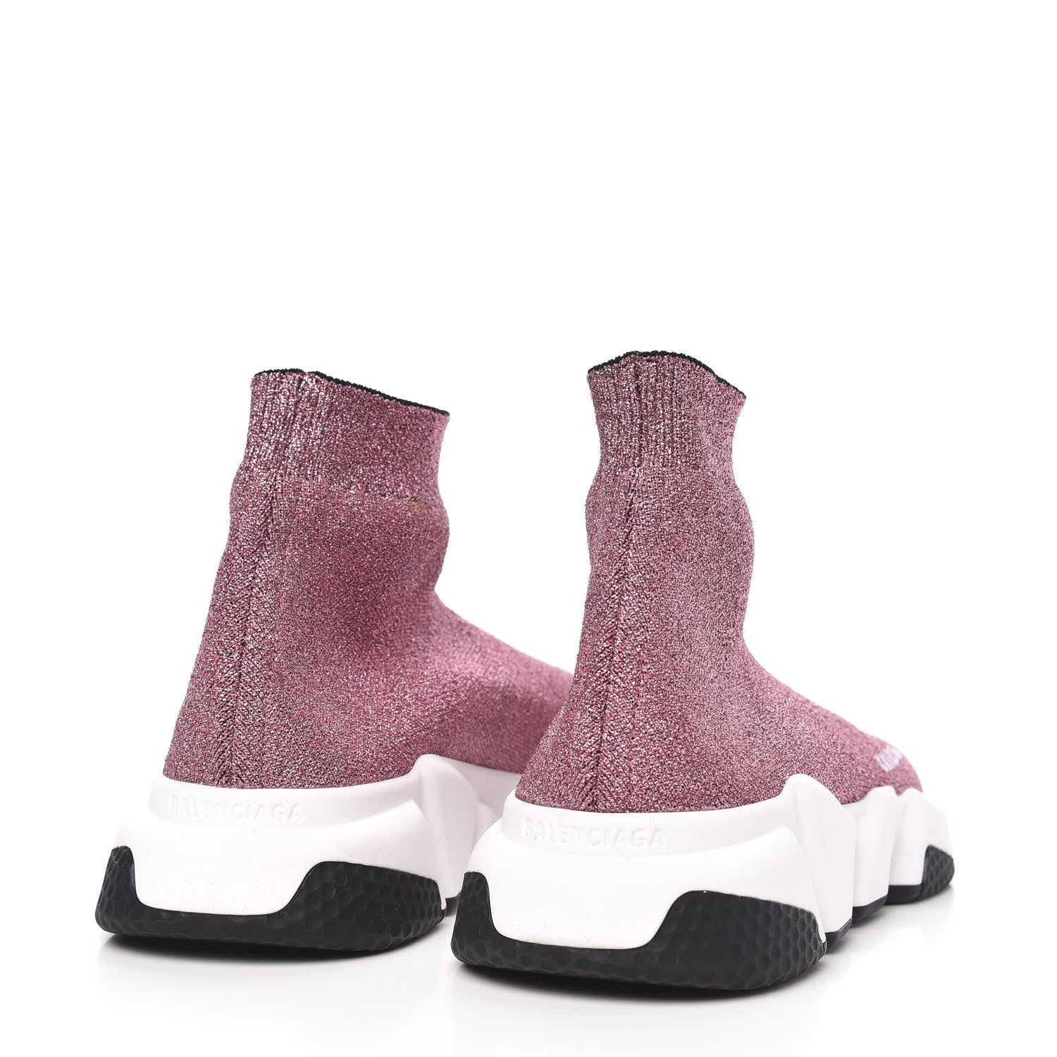 Balenciaga Laminated Knit Bi-Color Sole Womens Speed Sneakers 39 Pink White Black 4 of 7
