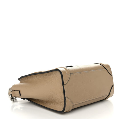 Celine Drummed Calfskin Nano Luggage Dune 4 of 11