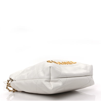 Chanel Shiny Calfskin Quilted Mini Chanel 22 White 4 of 9