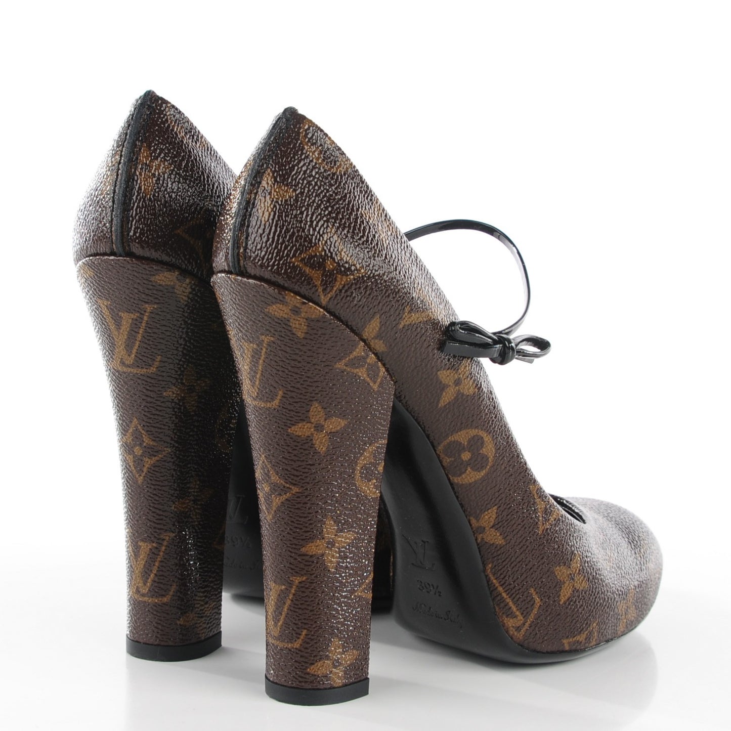 Patent Monogram Fetish Vanity Platform Pumps 39.5