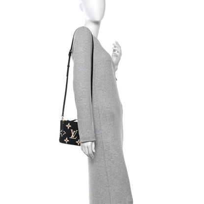 Louis Vuitton Empreinte Monogram Giant Double Zip Pochette Black Cream 2 of 10