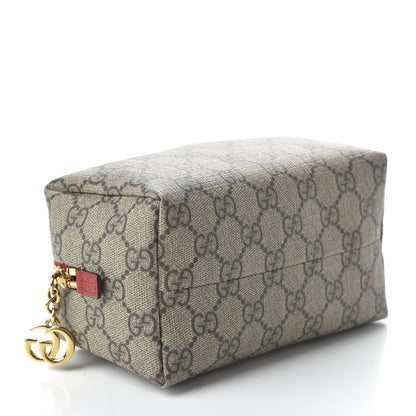 Gucci Soft GG Supreme Monogram Calfskin Medium Ophidia Cosmetic Case Beige Ebony Hibiscus Red 4 of 11