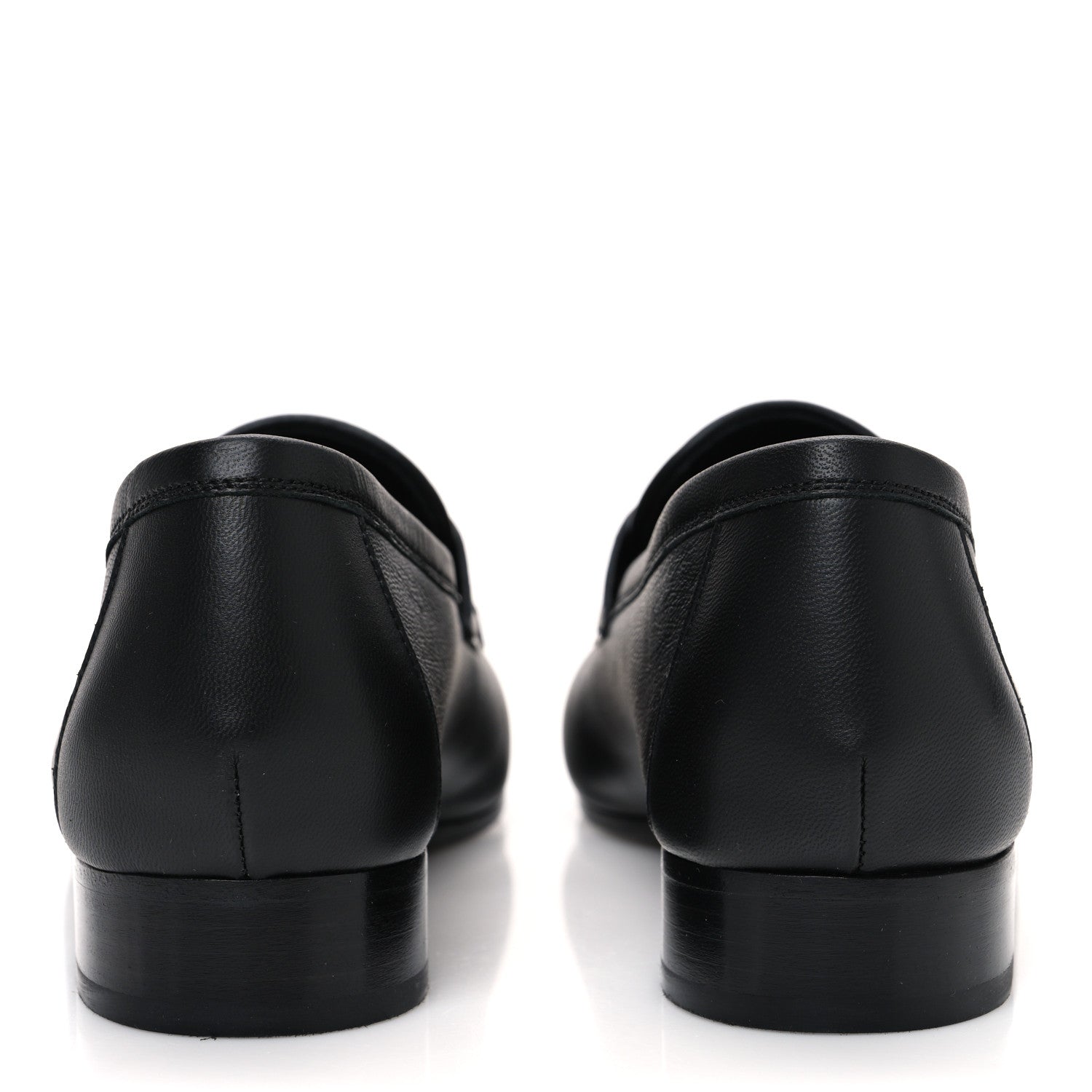 Chanel Calfskin Womens Stitched CC Loafers 38 Black 6 of 10